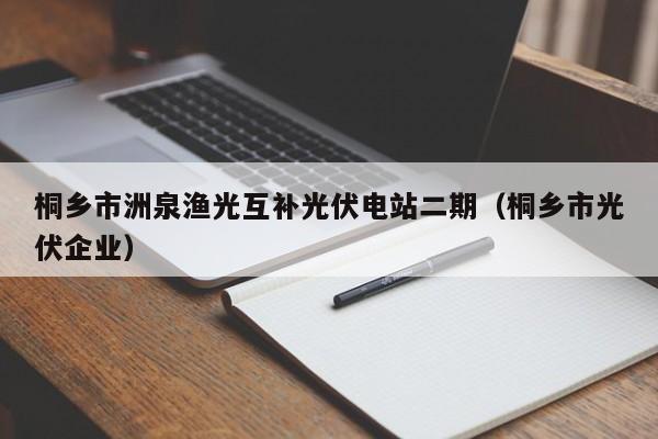 桐乡市洲泉渔光互补光伏电站二期（桐乡市光伏企业）