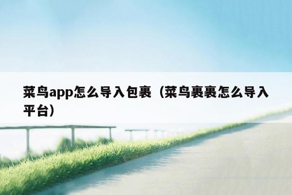 菜鸟app怎么导入包裹（菜鸟裹裹怎么导入平台）