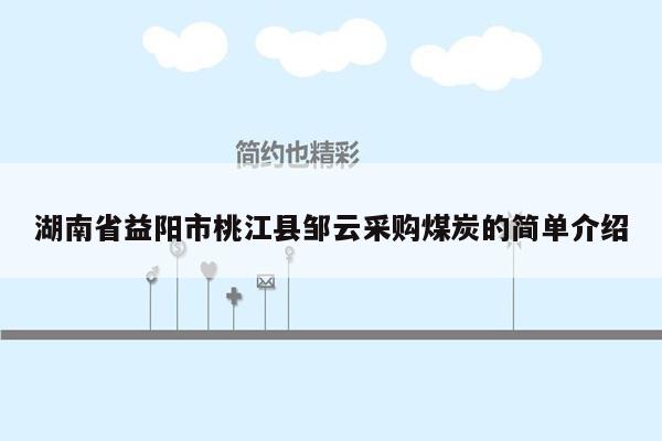 湖南省益阳市桃江县邹云采购煤炭的简单介绍