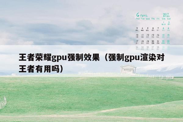 王者荣耀gpu强制效果（强制gpu渲染对王者有用吗）