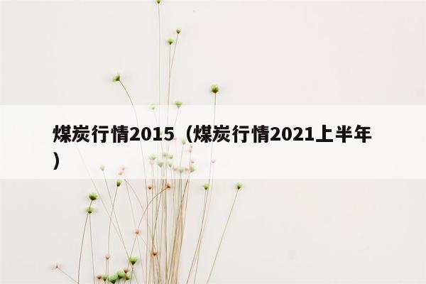 煤炭行情2015（煤炭行情2021上半年）