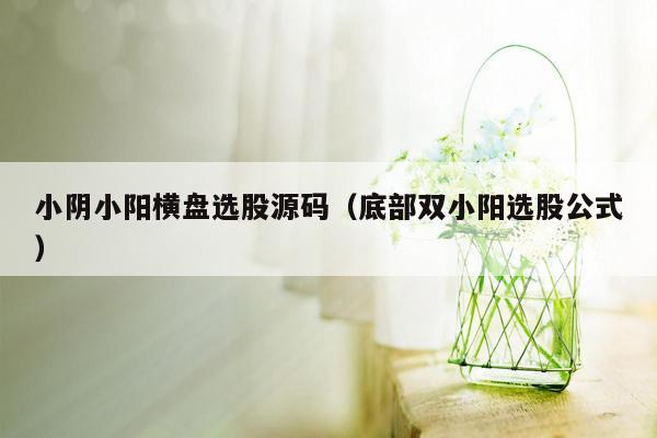 小阴小阳横盘选股源码（底部双小阳选股公式）