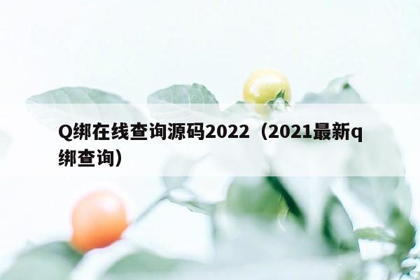 Q绑在线查询源码2022（2021最新q绑查询）