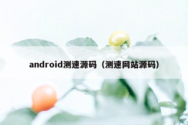 android测速源码（测速网站源码）