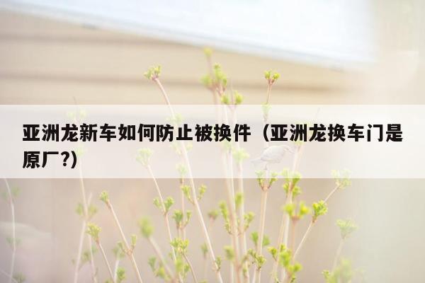 亚洲龙新车如何防止被换件（亚洲龙换车门是原厂?）