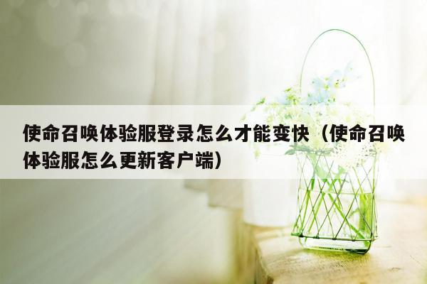 使命召唤体验服登录怎么才能变快（使命召唤体验服怎么更新客户端）