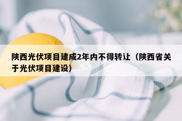 陕西光伏项目建成2年内不得转让（陕西省关于光伏项目建设）