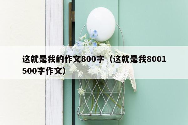 这就是我的作文800字（这就是我8001500字作文）