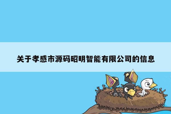 关于孝感市源码昭明智能有限公司的信息