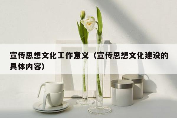 宣传思想文化工作意义（宣传思想文化建设的具体内容）