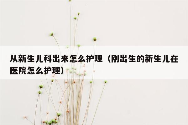 从新生儿科出来怎么护理（刚出生的新生儿在医院怎么护理）