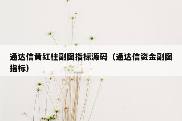 通达信黄红柱副图指标源码（通达信资金副图指标）