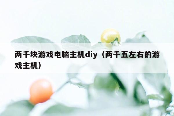 两千块游戏电脑主机diy（两千五左右的游戏主机）