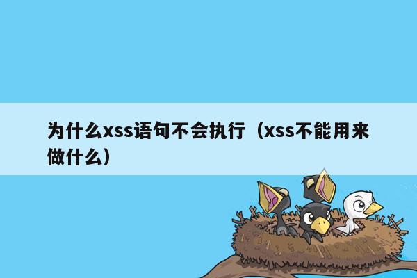 为什么xss语句不会执行（xss不能用来做什么）