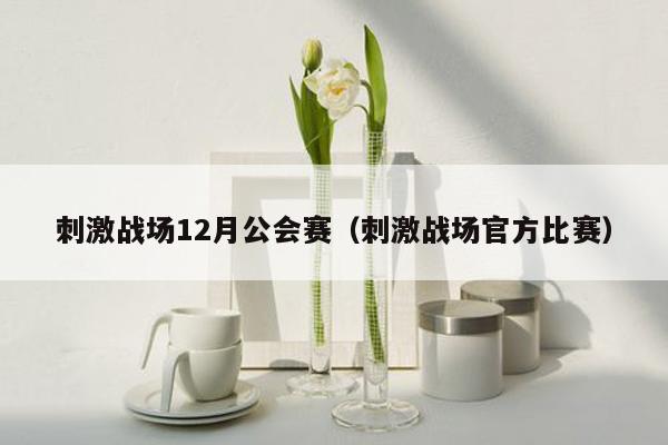 刺激战场12月公会赛（刺激战场官方比赛）