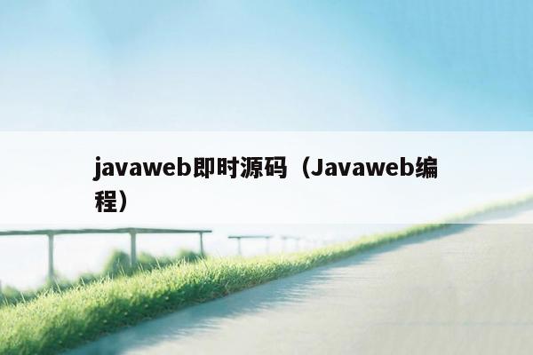 <strong>java</strong>web即时源码（<strong>java</strong>web编程）