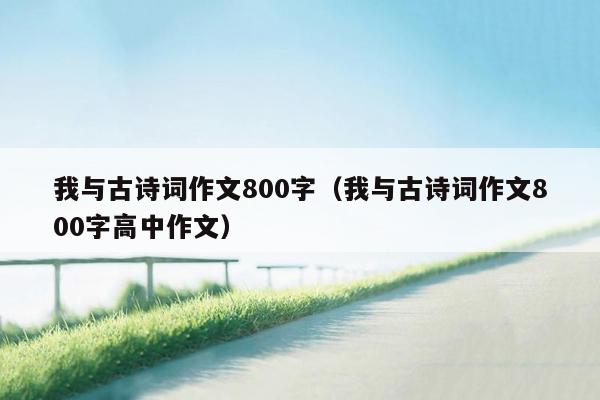 我与古诗词作文800字（我与古诗词作文800字高中作文）