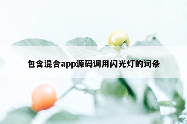 包含混合app源码调用闪光灯的词条