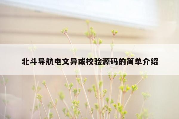 北斗导航电文异或校验源码的简单介绍