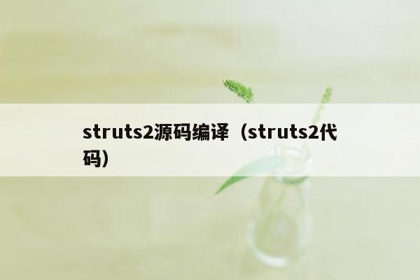 struts2源码编译（struts2代码）