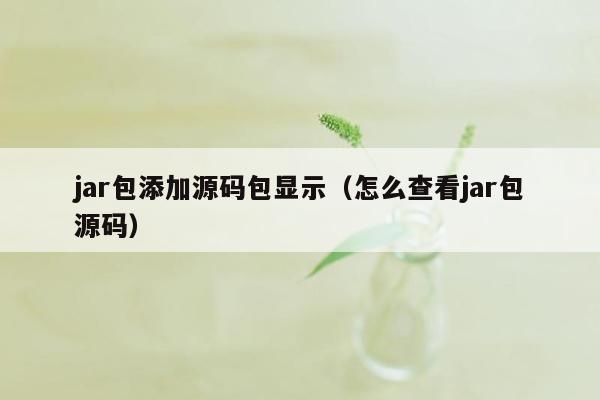 jar包添加源码包显示（怎么查看jar包源码）