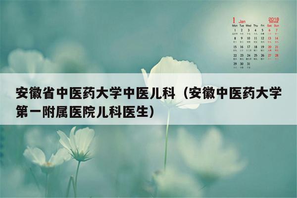 安徽省中医药大学中医儿科（安徽中医药大学第一附属医院儿科医生）