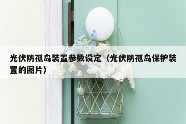 光伏防孤岛装置参数设定（光伏防孤岛保护装置的图片）