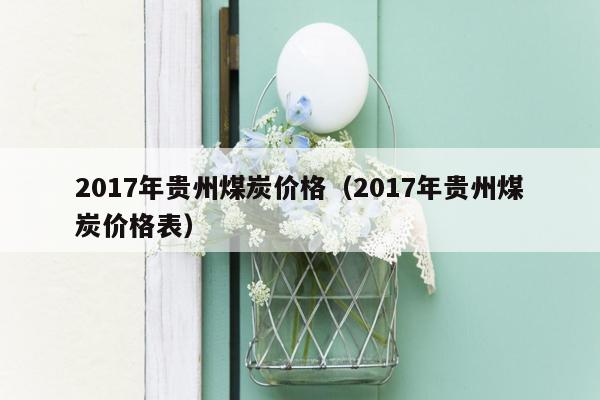 2017年贵州煤炭价格（2017年贵州煤炭价格表）