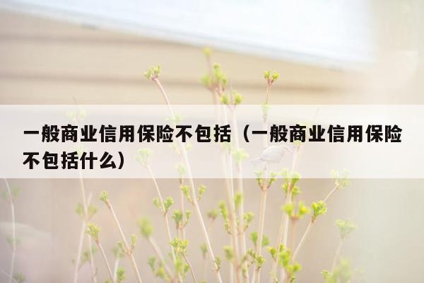 一般商业信用保险不包括（一般商业信用保险不包括什么）