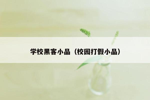 学校黑客小品（校园打假小品）