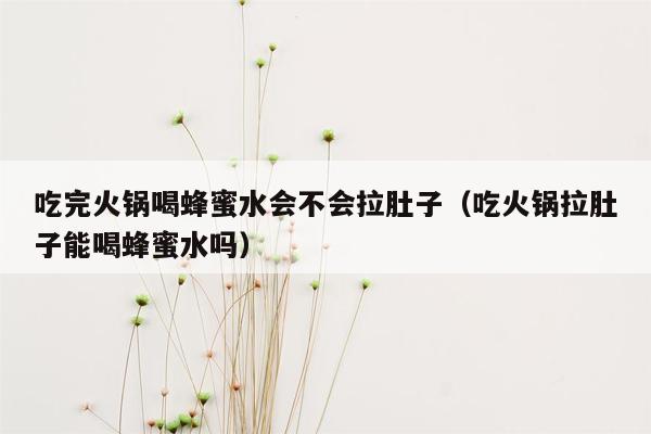 吃完火锅喝蜂蜜水会不会拉肚子（吃火锅拉肚子能喝蜂蜜水吗）