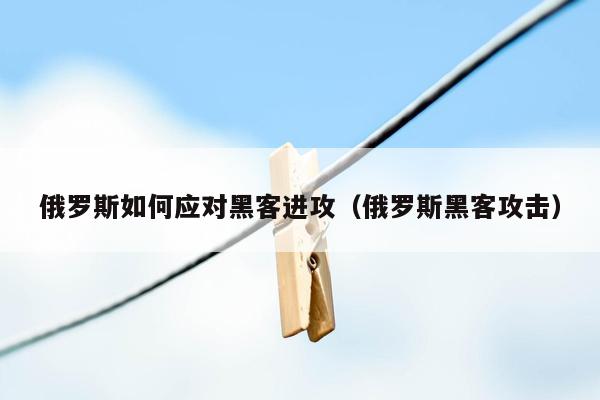 俄罗斯如何应对黑客进攻（俄罗斯黑客攻击）