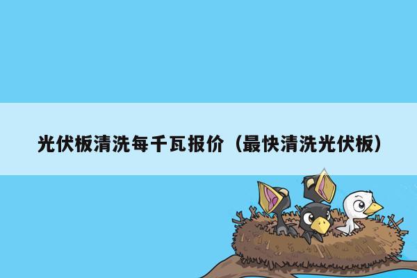 光伏板清洗每千瓦报价（最快清洗光伏板）