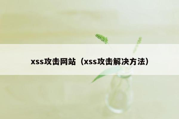 xss攻击网站（xss攻击解决方法）