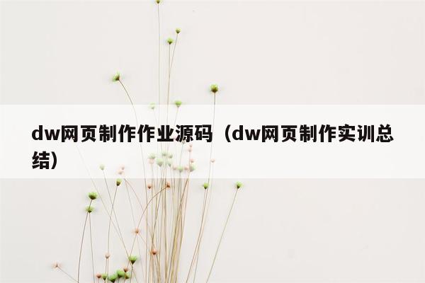 dw网页制作作业源码（dw网页制作实训总结）