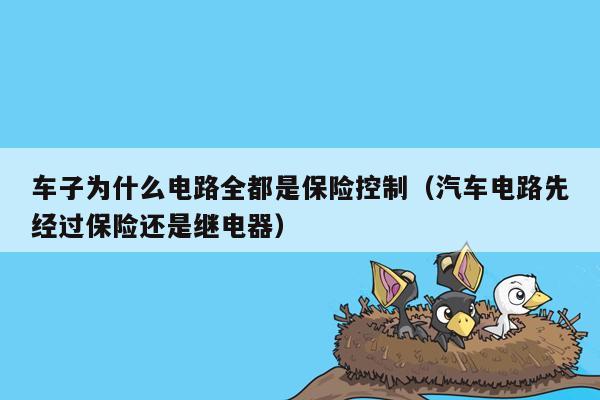 车子为什么电路全都是保险控制（汽车电路先经过保险还是继电器）