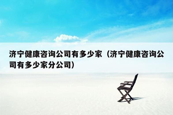 济宁健康咨询公司有多少家（济宁健康咨询公司有多少家分公司）