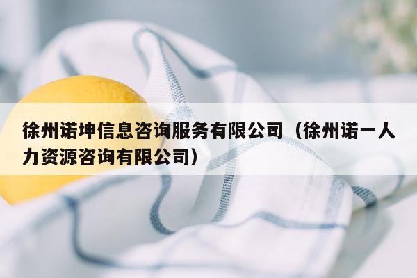 徐州诺坤信息咨询服务有限公司（徐州诺一人力资源咨询有限公司）