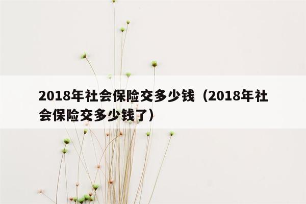 2018年社会保险交多少钱（2018年社会保险交多少钱了）