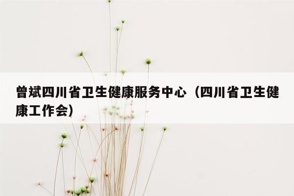 曾斌四川省卫生健康服务中心（四川省卫生健康工作会）