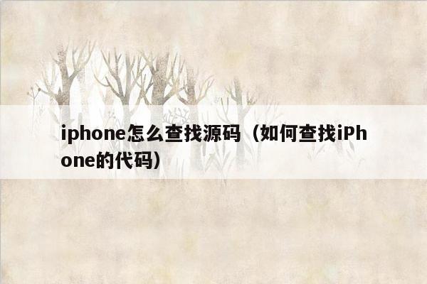 iphone怎么查找源码（如何查找iPhone的代码）