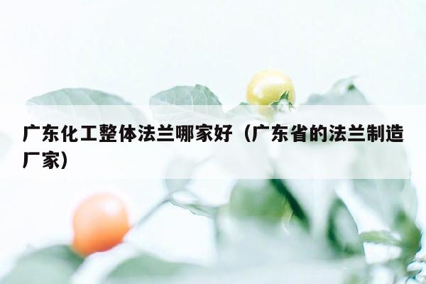 广东化工整体法兰哪家好（广东省的法兰制造厂家）