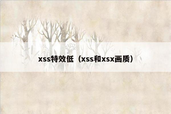 xss特效低（xss和xsx画质）