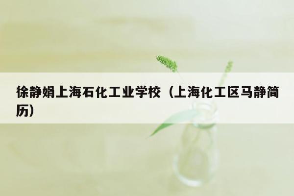 徐静娟上海石化工业学校（上海化工区马静简历）