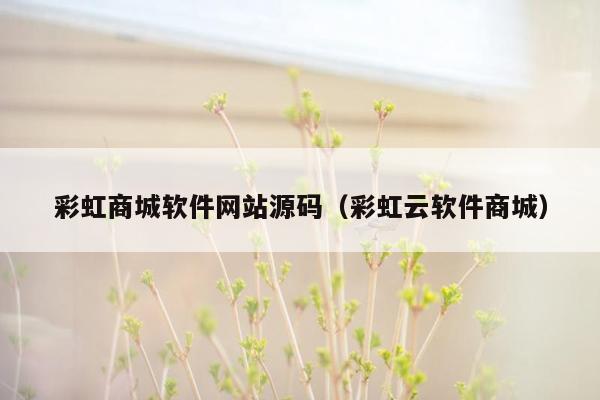 彩虹商城软件网站源码（彩虹云软件商城）