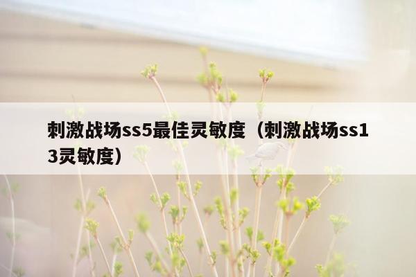 刺激战场ss5最佳灵敏度（刺激战场ss13灵敏度）