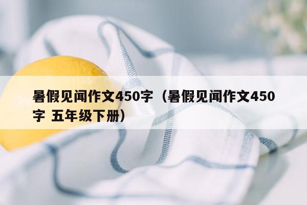 暑假见闻作文450字（暑假见闻作文450字 五年级下册）