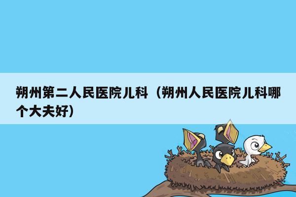 朔州第二人民医院儿科（朔州人民医院儿科哪个大夫好）