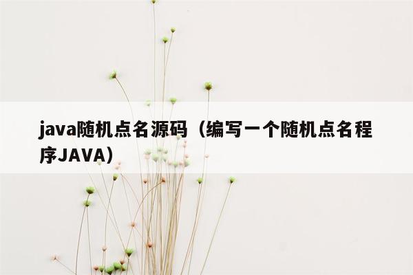 java随机点名源码（编写一个随机点名程序JAVA）