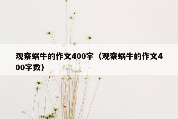 观察蜗牛的作文400字（观察蜗牛的作文400字数）